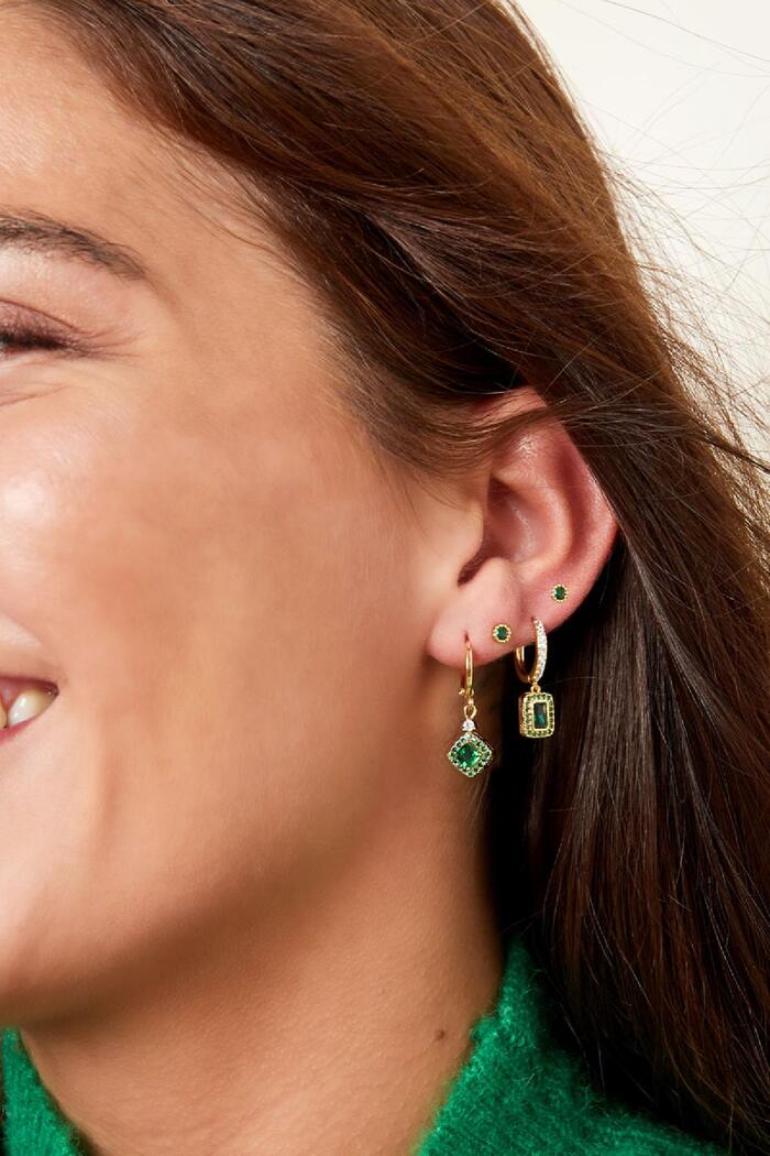 Boucles d'oreilles avec pendentif zircone - Collection Sparkle Cuivré Image2